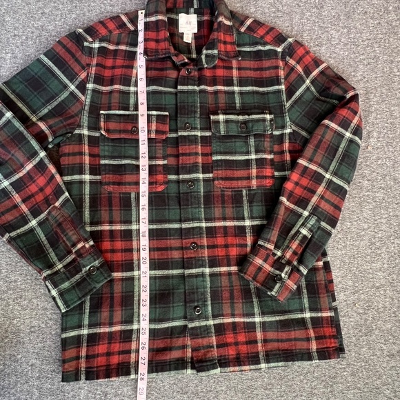H&M LOGG Mens/Womens Plaid 100% Cotton Flannel Button Down S Outdoor Chores - Picture 10 of 12